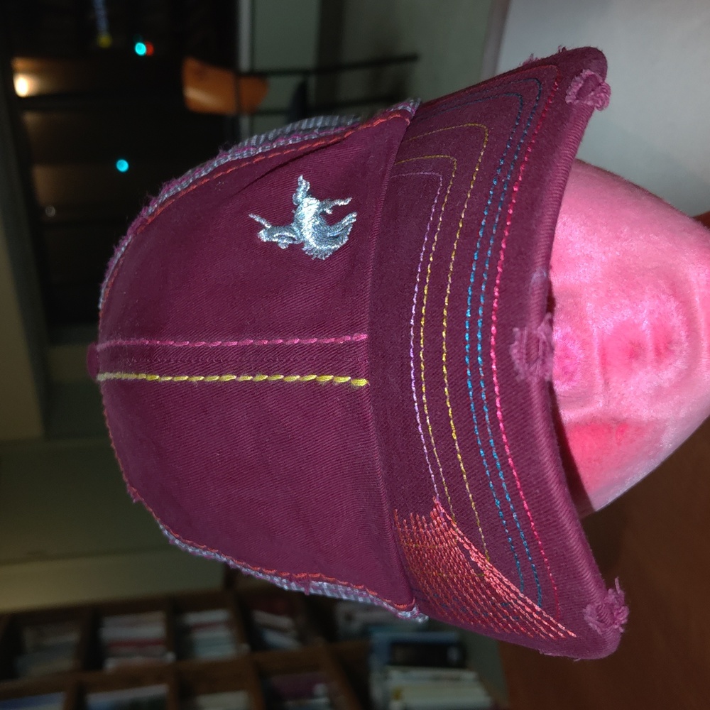 Catchfly Rodeo Embroidered Trucker Mesh Strap-on Distressed Hat Cap